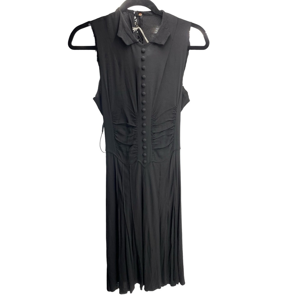 Unbranded Women's Dress Vintage 1940s Style Black Crepe Size 42